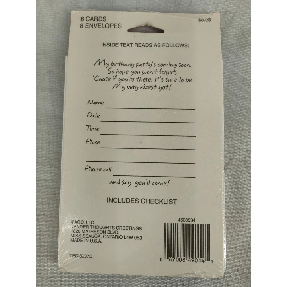 Vtg Tender Thoughts Girl Birthday Party Invitations Ballerina Ballet Theme Dance